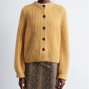 Balloon sleeve cardigan mustard yellow